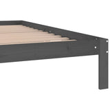 Bed Frame without Mattress Grey Solid Wood Pine 200x200cm 810387