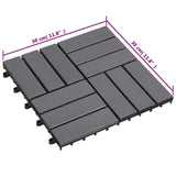 Decking Tile 10 pcs Grey 30 x 30 cm Acacia Hardwood 42046712