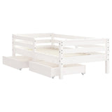 Kids Bed Frame with Drawers White 70x140 cm Solid Wood Pine 834442
