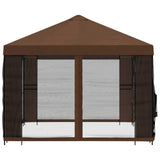 Garden Gazebo with Sidewalls 4 x 3 m Brown Polyester and Steel 900396