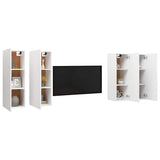 4 Piece TV Cabinet Set White 30,5x30x90 cm Engineered Wood 3078741