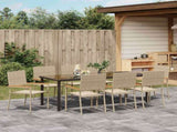 Garden Dining Set with Cushion 9 pcs Beige Poly Rattan 3379722