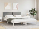 Bed Frame with Upholstered Headboard Light Grey 160 x 200 cm 877898