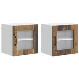 Wall Glass Cabinet LUCCA 2 pcs Old Wood 40 x 31 x 40 cm 884851