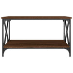 ZNTS Coffee Table Brown Oak 80x50x45 cm Engineered Wood and Iron 823321