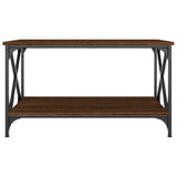 ZNTS Coffee Table Brown Oak 80x50x45 cm Engineered Wood and Iron 823321