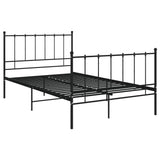 Bed Frame without Mattress Black Metal 120x200 cm 324952