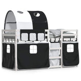 Bunk Bed without Mattress White&Black 90x200 cm Solid Wood Pine 3284021
