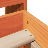 Bed Frame without Mattress Wax Brown 135x190 cm Solid Wood Pine 3308860