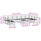 Outdoor Sofa Set 11 pcs Natural Solid Acacia Wood 3367077