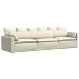 Sofa Pillows 2 pcs Cream 200 x 40 cm Corduroy Fabric 42013905