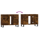 ZNTS Bathroom Cabinet Smoked Oak 80x33x60 cm Engineered Wood 831665