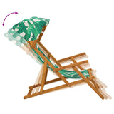 Deck Chair 2 pcs 3 Position Solid Eucalyptus Wood Leaf Pattern 3407816