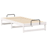 Bed Frame White 90 x 200 cm Solid Pine Wood 873146