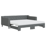 Daybed with Trundle and Mattresses Dark Grey 90x190 cm Fabric 3197498