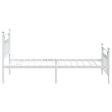 Metal Bed Frame without Mattress with Footboard White 107x203cm 353600