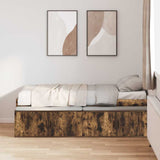 Storage Bed Frame Smoked oak 75 x 190 cm Engineered wood 3335217
