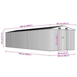 Garden Shed Green 257x990x181 cm Galvanised steel 47036