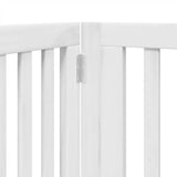 Dog Gate with Door Foldable 4 Panels White 320 cm Poplar Wood 352249