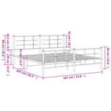 Metal Bed Frame without Mattress with Footboard Black 180x200cm 355583