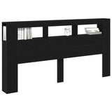 LED Headboard Black Oak 200 x 18.5 x 103.5 cm Engineered Wood 863116