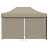 Foldable Party Tent Pop-Up with 4 Sidewalls Taupe 4005026