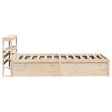 Bed Frame with Headboard 75x190 cm Small Single Solid Wood Pine 3306366