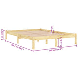 810037 Bed Frame without Mattress Solid Wood 200x200 cm