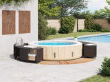 Hot Tub Surround Black Poly Rattan and Solid Wood Acacia 3270640