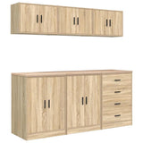 Garage Cabinets 6 pcs Sonoma Oak Engineered Wood 3328343