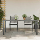 Garden Dining Table Black Aluminium and Glass 190 x 90 cm Durable 42789