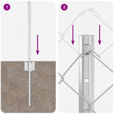 Fence and Post Silver 0.4 x 10 m Steel 3336293