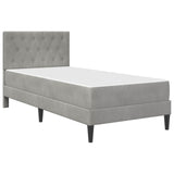 Bed Frame with Mattress Light Grey 90 x 190 cm Velvet 3415256