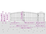 Garden Gate with Lock Woerden Grey 125 x 500 cm Steel 42008918