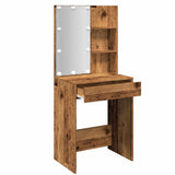 Dressing Table with LED Old Wood 60x40x140 cm 856999
