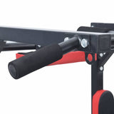Pull Up Bar Dip Station Black and Red 89 x 59 x 70 cm 42009160