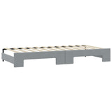 Daybed with Trundle and Mattresses Light Grey 90x190 cm Fabric 3197707