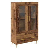 Highboard Old Wood 69.5 x 31 x 115 cm Engineered Wood and Glass 882514