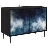 TV Cabinet RAALTE 69 x 33 x 50.5 cm Black Oak Engineered Wood 8007012
