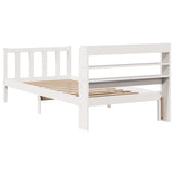 Bed Frame without Mattress White 75x190 cm Small Single Solid Wood Pine 3306565