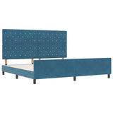 ZNTS Bed Frame Dark Blue 200x200 cm Velvet 3344901