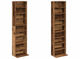 CD Cabinet 2 pcs Old Wood 33 x 23.5 x 175 cm Engineered Wood 8012655