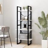 4-Tier Book Cabinet White 60x30x140 cm Solid Pine Wood 806443