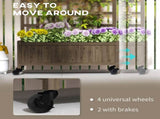 Wooden Trellis Planter, Raised Garden Bed with Wheels and Bed Liner, to Climb and Grow Vegetables, T3398P317695