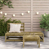 Garden Sofa Armless with Footstool Impregnated Wood Pine 837962