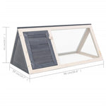 ZNTS Animal Rabbit Cage Grey Wood 170852