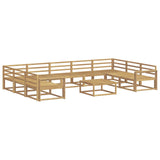 Outdoor Sofa Set 10 pcs White Solid Acacia Wood 3387073