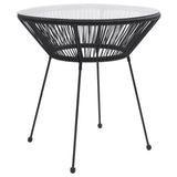Dining Set Black Round PVC Rattan Decorative Inlays Dining Set 3085448