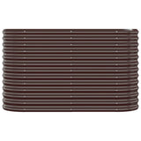 Garden Raised Bed Galvanised Steel 114x40x68 cm Brown 318890