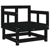 Garden Chairs 2 pcs Black Solid Wood Pine 825391